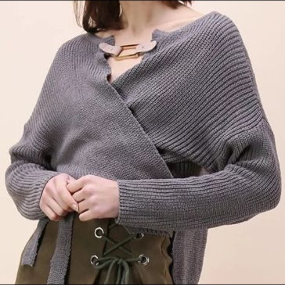 NWT Chicwish Tie Wrap Sweater